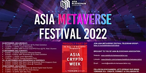 ASIA METAVERSE FESTIVAL 2022 (Part Of Asia Crypto Week By Token 2049)