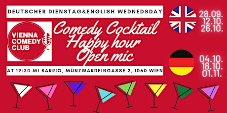 Comedy Cocktail Happy Hour Open Mic English