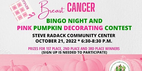 Bingo Night and Pink Pumpkin Decorating Contest
