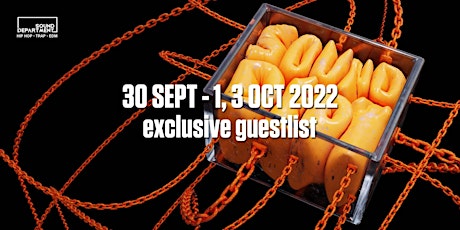 LIMITED GUESTLIST WITH DRINKS @ Sound Department (30 SEPT + 1,3 OCT)