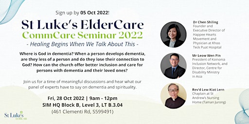 St Luke's ElderCare CommCare Seminar 2022 - Dementia and Spirituality