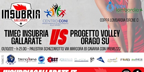 Coppa Lombardia - TIMEC INSUBRIA GALLARATE vs PROGETTO VOLLEY ORAGO SU