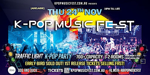 Adelaide K-Pop Music Fest | 700+ Capacity | 2 Rooms (K-Pop & RnB) New Party
