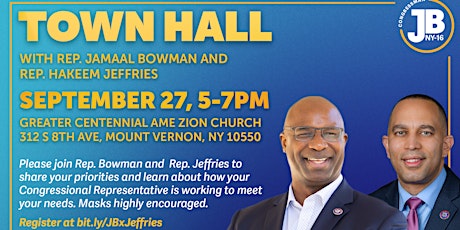 Town Hall with Rep. Bowman and Rep. Jeffries