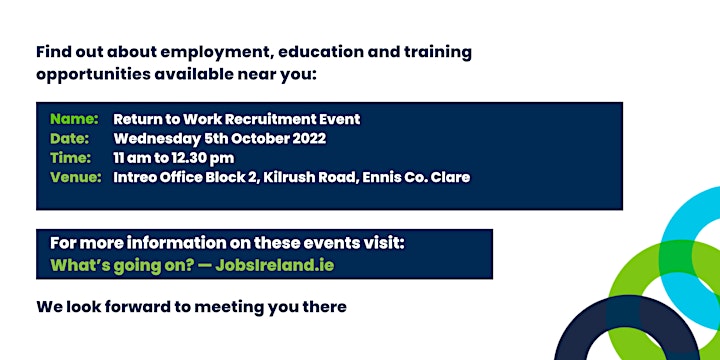 Return to Work Recruitment Event – Clare image