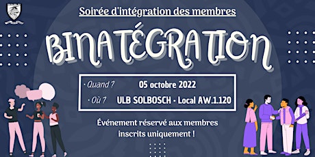 Imagen principal de Binatégration 2022 — Séance d’intégration des membres