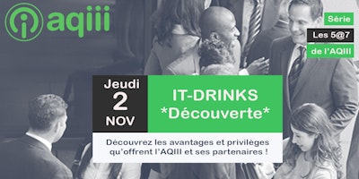 IT-DRINKS - 2 nov - *Spécial Découverte* + BONUS Atelier 'PRO 301' Pré-5@7