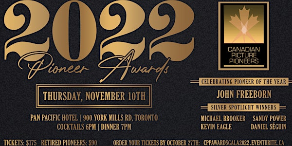 Canadian Picture Pioneers 2022 Gala Awards Dinner