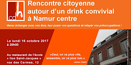 Image principale de Rencontre citoyenne autour d'un drink convivial à Namur centre