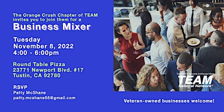 The Orange Crush Chapter of TEAM invites you for a Business Mixer