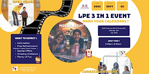 Open House, Curriculum & French Movie Night at LPE
