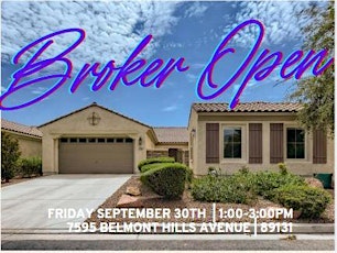 Broker Open: 7595 Belmont Hills