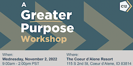 C12 - Greater Purpose Workshop primary image