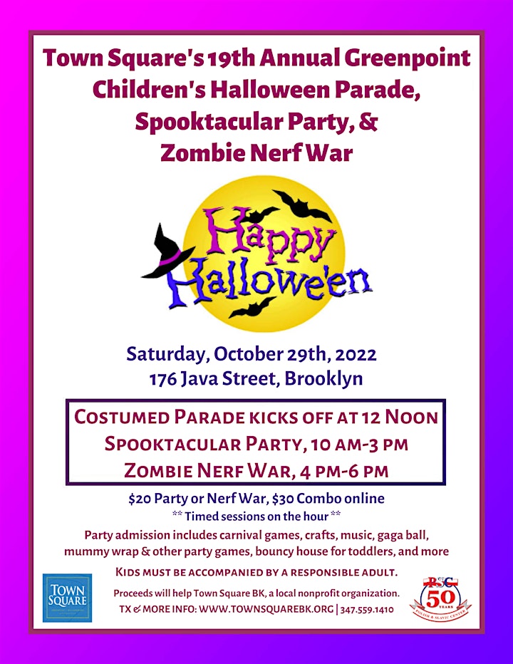 Greenpoint Halloween Parade, Spooktacular Party, and Zombie Nerf War 2022 image