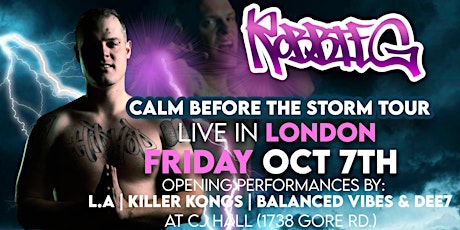Robbie G live in London Oct 7th at CJ Hall - Calm Before The Storm
