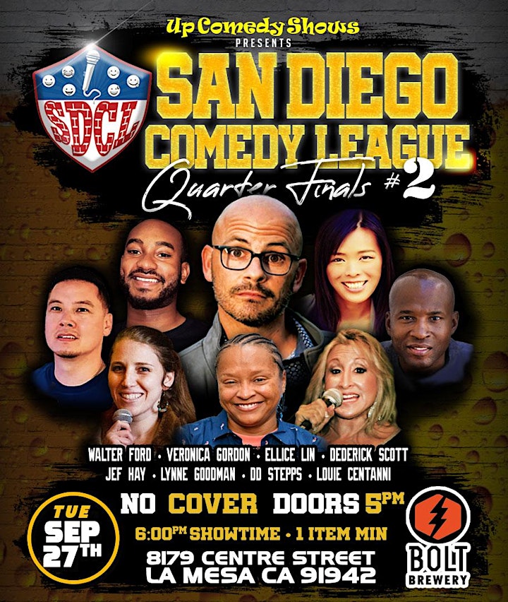 SD Comedy League QF #2 at Bolt Brewing, Tue Sep 27th, 6pm image