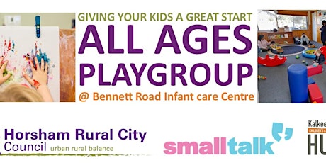 Imagem principal do evento Wednesdays 10am @ Bennett Rd: 'smalltalk' All-Ages Playgroup