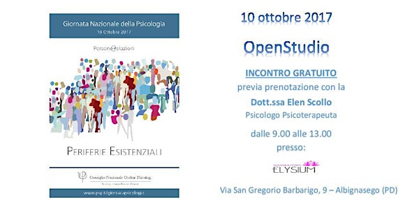 10 Ottobre 2017 OpenStudio incontro gratuito con la Dott.ssa Elen Scollo Ps...