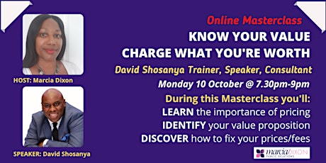 Know Your Value Charge Your Worth - Online Masterclass