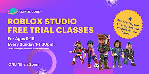 FREE Online Roblox Trial Classes for Ages 9-19
