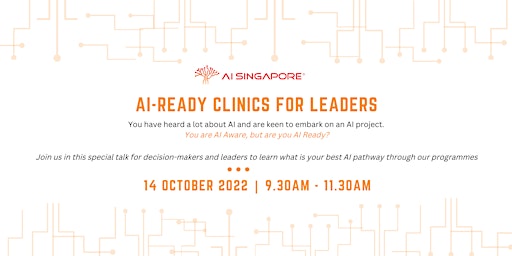 AI Ready Clinics for Decision Makers & Leaders (14 Oct'22)