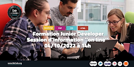 Session d'information Formation Junior Dev BeCode Charleroi