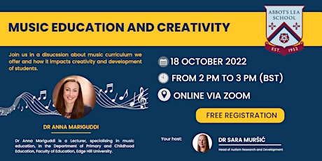 Music Education and Creativity (live with Dr Anna Mariguddi)