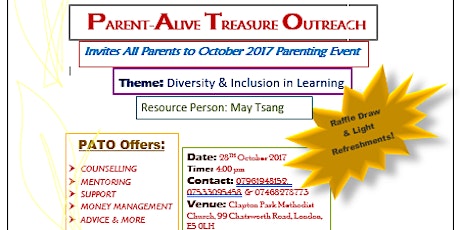 Parent Alive Treasure Outreach: Diversity & Inclusion in Learning  primary image