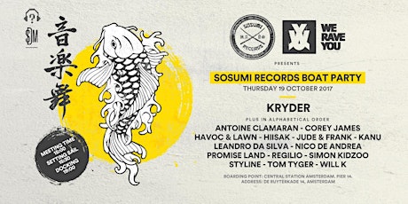 Sosumi Records Boat Party primary image