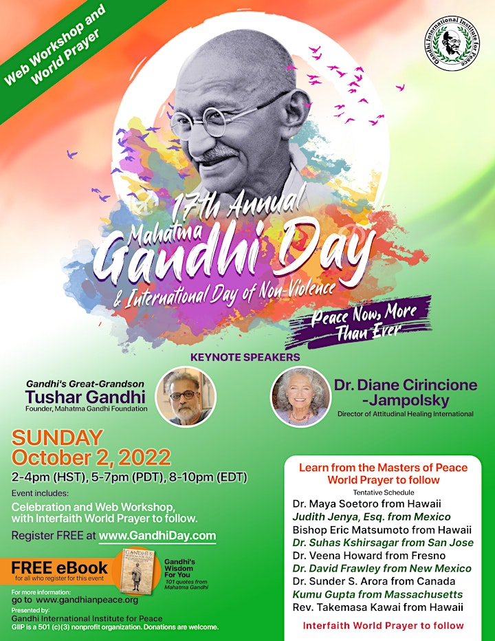 17th Annual Celebration, Mahatma Gandhi Day & Int'l Day of Nonviolence-Oct2 image