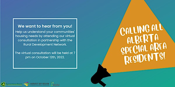 Alberta Special Areas Community Consultation - Affordable Housing
