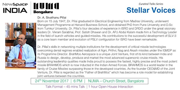 NewSpace India - Stellar Voices with Dr. Sivathanu Pillai at NUMA Bangalore