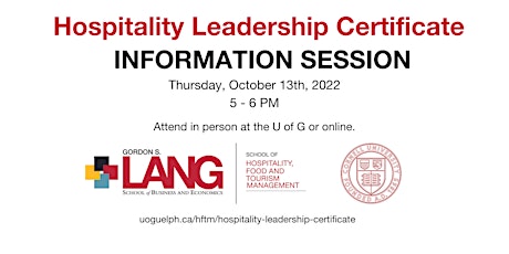 Hospitality Leadership Certificate Information Session