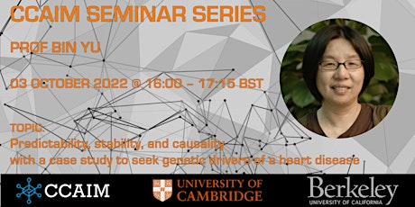 CCAIM Seminar Series – Prof Bin Yu