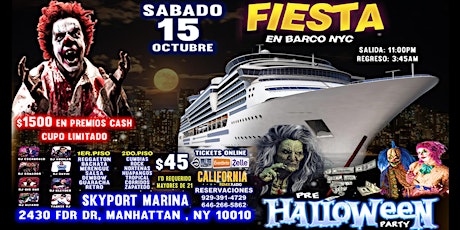 Pre Halloween Party En Barco - 2 Pisos De Musica - $1500 En Premios Cash