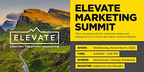 ELEVATE Marketing Summit Exhibitor Registration 2022 primary image