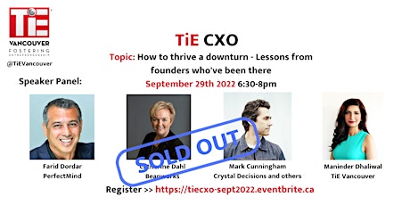 TiE CXO - How to thrive a downturn: Lessons from founders who've been there primary image