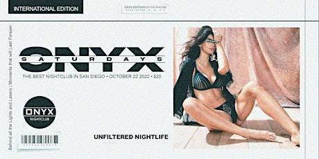 Onyx Saturday's October 22nd