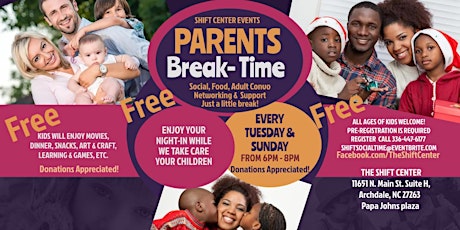 Free Parents Night In- Social and Kids Weekly Event