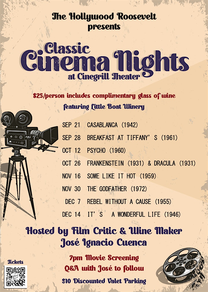 Classic Cinema Night at Cinegrill Theater image