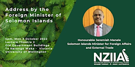 Address by the Foreign Minister of Solomon Islands primary image
