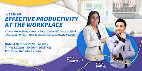 Career Webinar | Effective Productivity At The Workplace