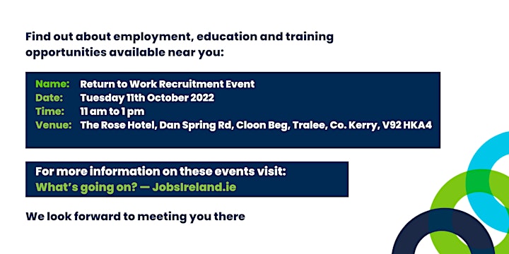 Return to Work Recruitment Event – Tralee image