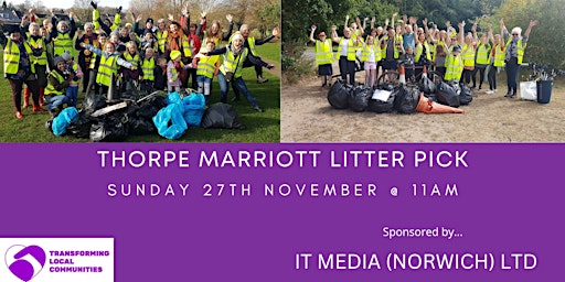 Thorpe Marriott Litter Pick - Sunday 27th November @ 11am primary image