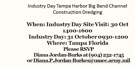 Industry Day for Tampa Harbor Big Bend Channel Construction Dredging primary image