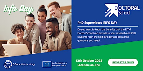 EITM Doctoral School INFO DAY for PhD supervisors -  13th October 2022