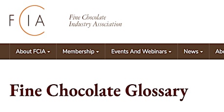 FCIA Fine Chocolate Glossary Term Workshop