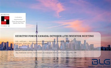 Keiretsu Forum Canada Investor Meeting - October Live Event