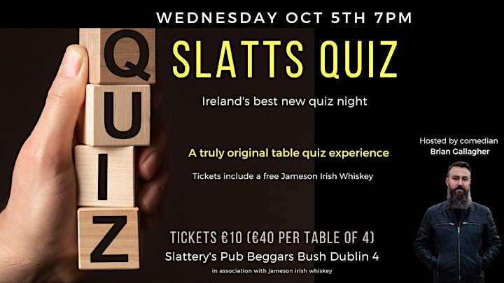 SLATTS QUIZ: Ireland's best new quiz night! image