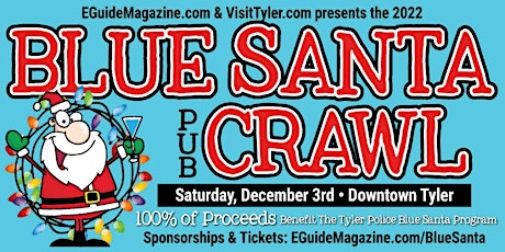 Blue Santa Pub Crawl, Downtown Tyler TX